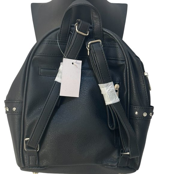 (7-202) Brand New with Tag - Black Embroidered Skull Backpack - Picture 2 of 13